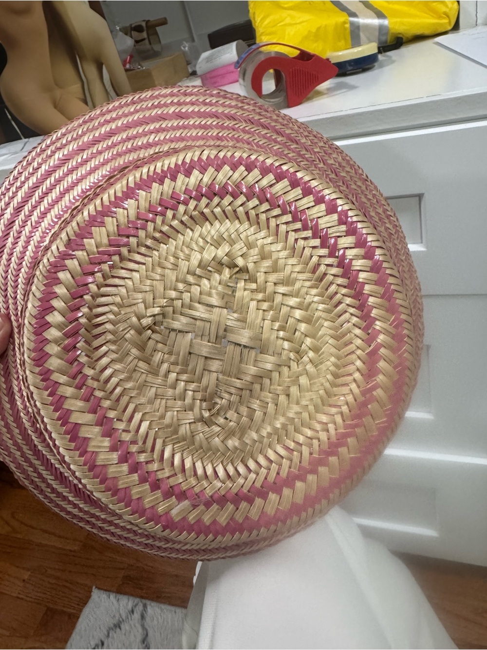 Pink Straw Wide Brim Sun Hat | Resort Vacation Beach Chic” - Picture 6 of 6